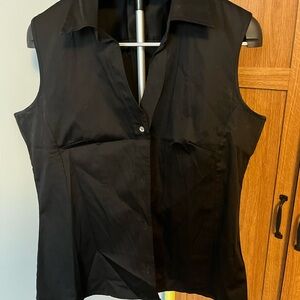 Banana Republic Black Sleeveless Button-Up Blouse